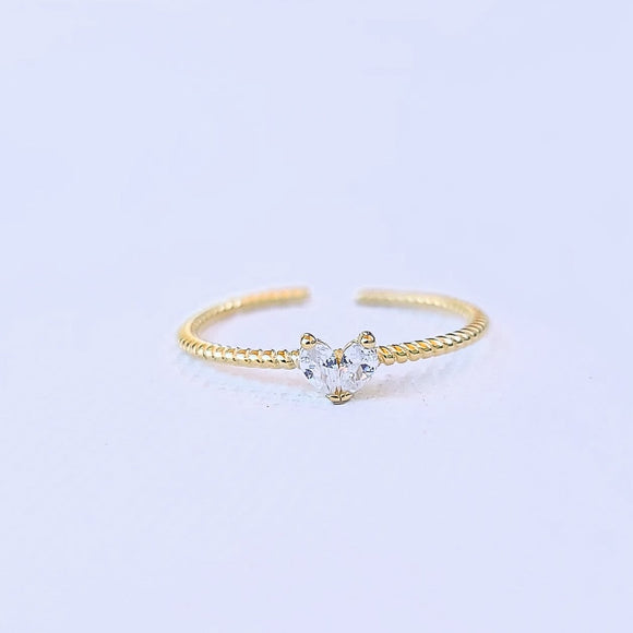 Heart Sparkle Adjustable Ring