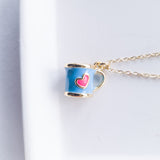 Coffee Cup Floating Charm Necklace