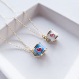 Coffee Cup Floating Charm Necklace