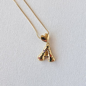 Fun initial letters with colorful cubic zirconia necklace