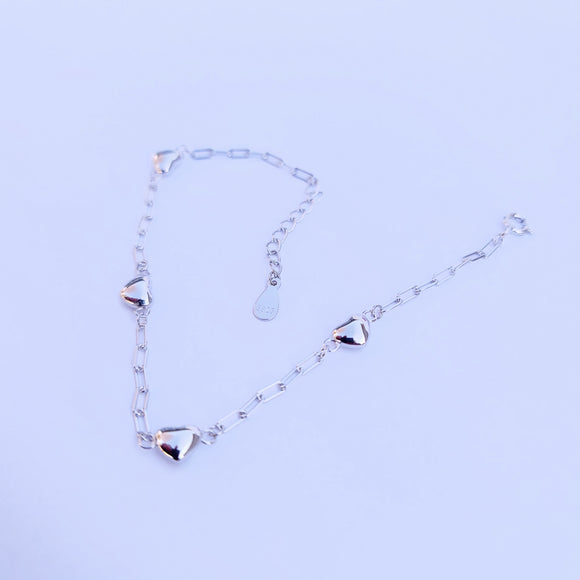 The Elisa Link Bracelet with Hearts