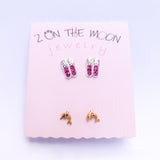 Sterling Silver Fun Earrings Sets for Children - Hypoallergic