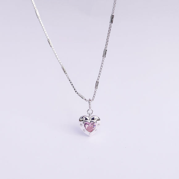 Pink Glam Heart Necklace