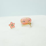 Pink Flower Stud Earrings