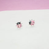 Pink Ladybug Stud Earrings