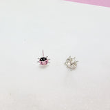 Pink Ladybug Stud Earrings