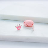 Pink Crown Stud Earrings - Hypoallergenic