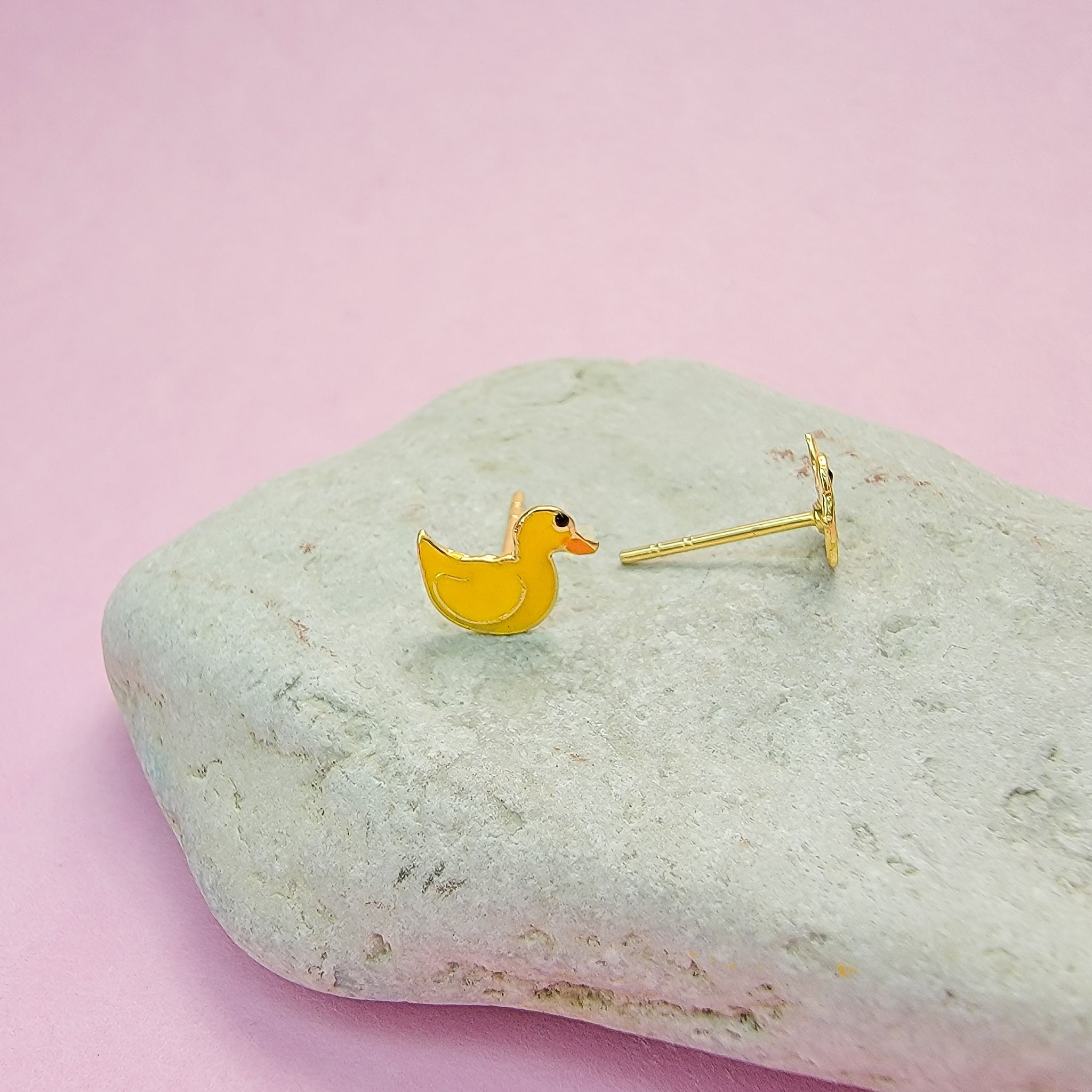 Mini Rubber Duck Earrings Yellow