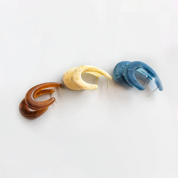 Marbled Resin Hoop Earrings