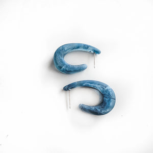 Marbled Resin Hoop Earrings