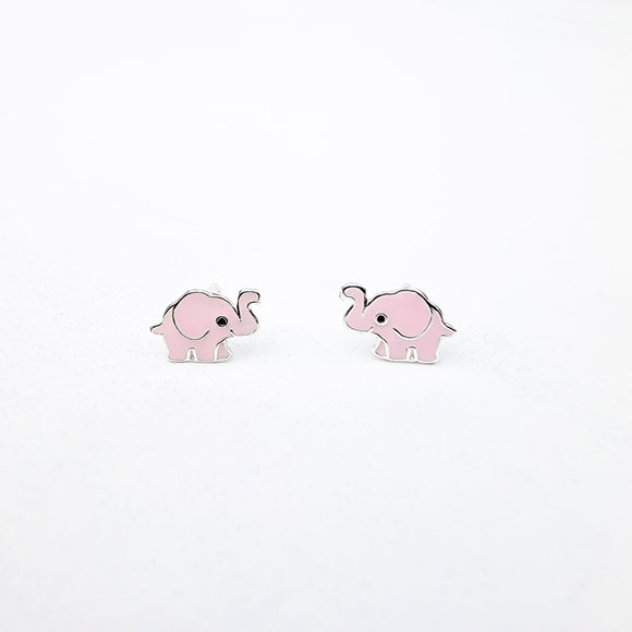 Pink Elephant Stud Earrings