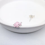 Pink Elephant Stud Earrings