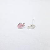 Pink Elephant Stud Earrings