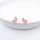 Pink Flamingo Stud Earrings