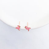 Pink Flamingo Stud Earrings