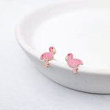 Pink Flamingo Stud Earrings