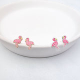 Pink Flamingo Stud Earrings