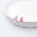 Pink Flamingo Stud Earrings