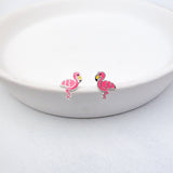 Pink Flamingo Stud Earrings