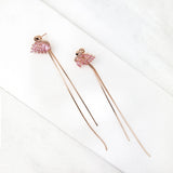 Party Pink Swans Earrings