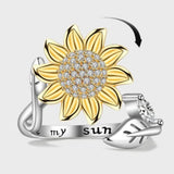 Sunflower Spinning Fidget Ring - Sterling Silver