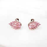 Party Pink Swans Earrings