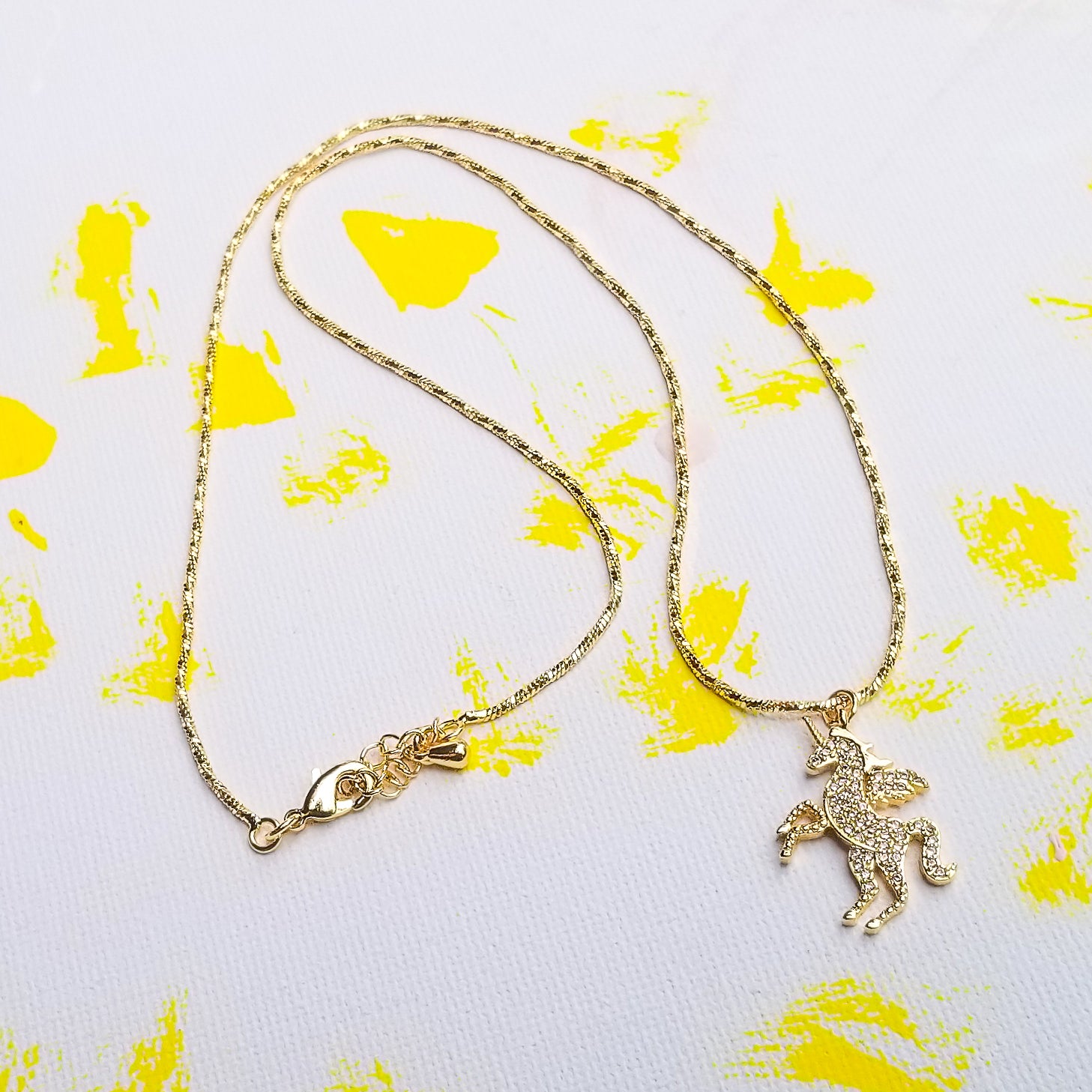 Magic Golden Unicorn and Necklace – 2 ON THE MOON