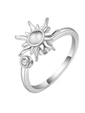 Sun Spinning Fidget Ring - Sterling Silver