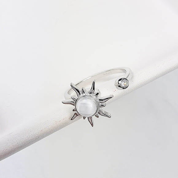 Sun Spinning Fidget Ring - Sterling Silver