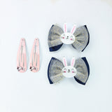 Happy Bow Hair Clips