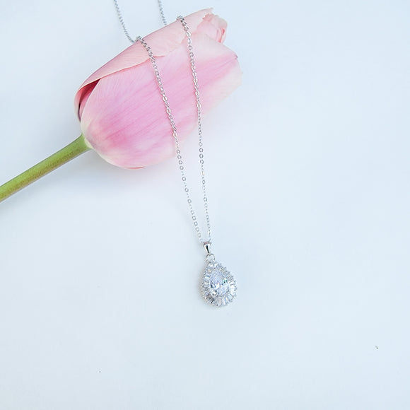 Long Strand Tear Sparkle Necklace