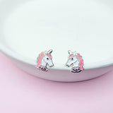 Pink Mane Unicorn Earrings