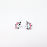 Pink Mane Unicorn Earrings