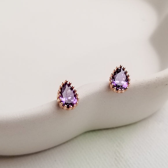 Purple Glam Stud Earrings